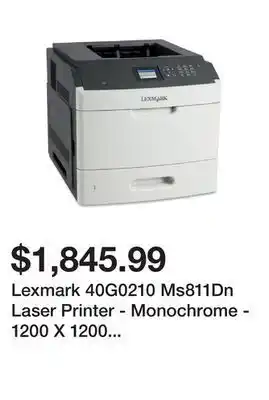 Newegg Lexmark 40g0210 ms811dn laser printer - monochrome - 1200 x 1200 dpi print - plain paper print - desktop - 63 ppm mono print offer
