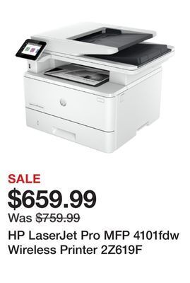 Newegg Hp laserjet pro mfp 4101fdw wireless printer 2z619f offer