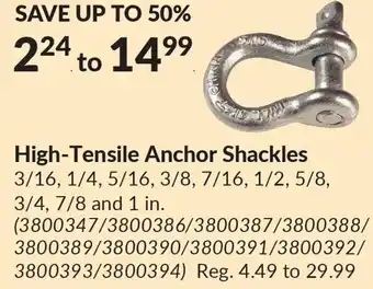 Princess Auto POWER FIST High-Tensile Anchor Shackles 3/16, 1/4, 5/16, 3/8, 7/16, 1/2, 5/8, 3/4, 7/8, 1 in offer