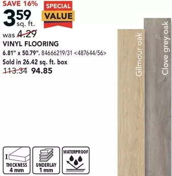 Lowe's Vinyl flooring offer
