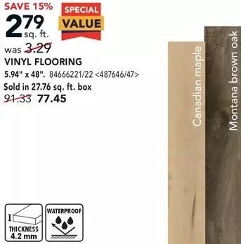 Lowe's Vinyl flooring offer
