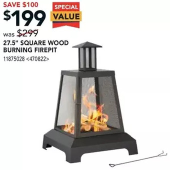 Lowe's 27.5 square wood burning firepit offer