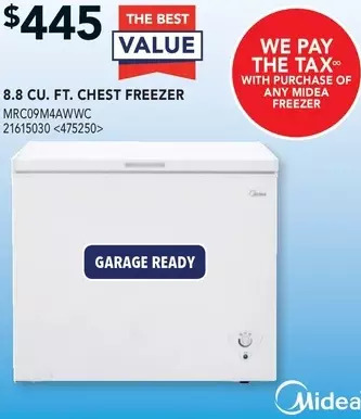 Lowe's Midea 8.8 cu. ft. chest freezer offer