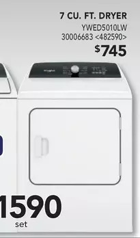 Lowe's Whirlpool 7 cu. ft. dryer offer