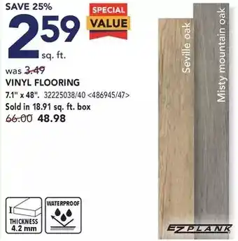 Lowe's Ez plank vinyl flooring offer