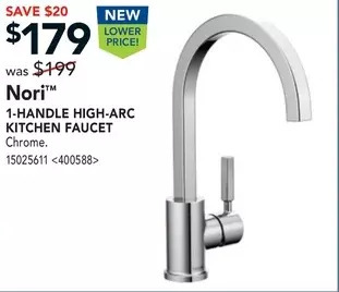 Lowe's Moen nori 1-handle high-arc kitchen faucet offer
