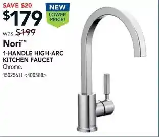 Lowe's Moen nori 1-handle high-arc kitchen faucet offer