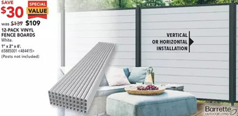 Lowe's Barrette 12-pack vinyl fence boards offer