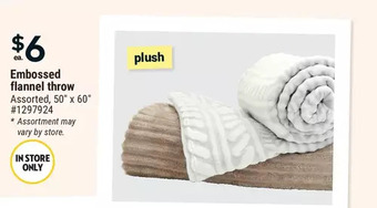 Giant Tiger Embossed flannel throw offer