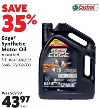 Home Hardware Edge synthetic motor oil offer