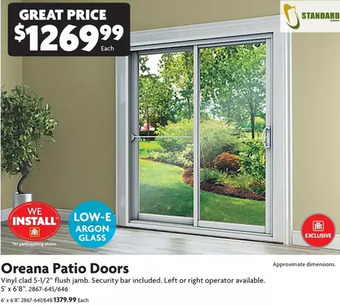 Home Hardware Oreana patio doors 5' x 6'8 | 6' x 6'8 offer