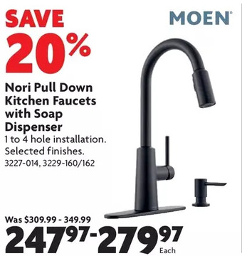 Home Hardware Nori pull down kitchen faucets with soap dispenser offer