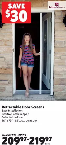 Home Hardware Retractable door screens offer