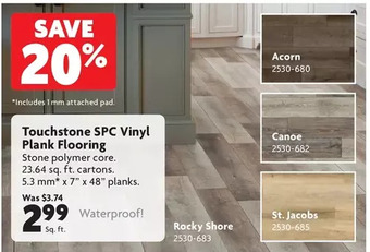 Home Hardware Touchstone spc vinyl plank flooring offer