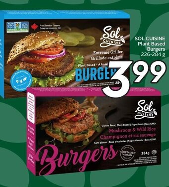 Sobeys Sol cuisine plant based burgers offer