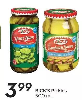 Sobeys Bick's pickles offer