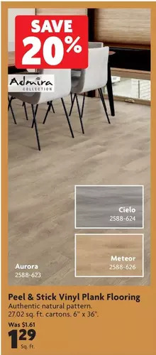 Home Hardware Peel & stick vinyl plank flooring offer