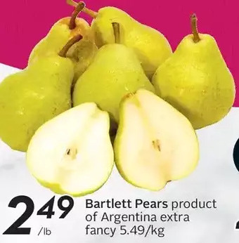 Sobeys Bartlett pears offer
