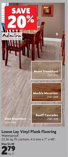 Home Hardware Loose lay vinyl plank flooring offer