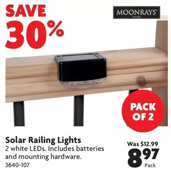 Home Hardware Solar railing lights offer