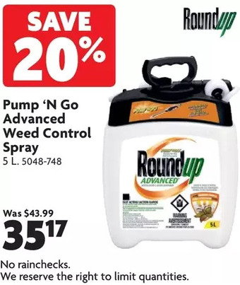 Home Hardware Pump 'n go advanced weed control spray offer