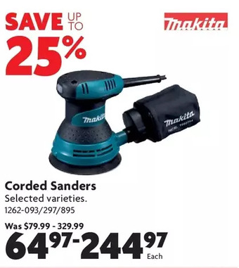 Home Hardware Corded sanders offer