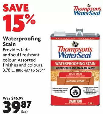 Home Hardware Waterproofing stain offer