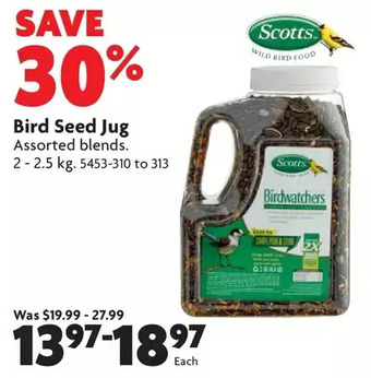 Home Hardware Bird seed jug offer