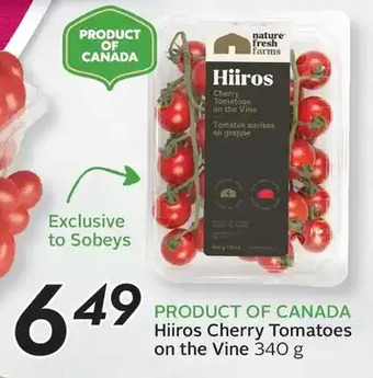 Sobeys Hiiros cherry tomatoes on the vine offer