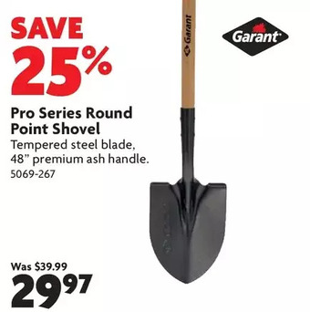 Home Hardware Pro series round point shovel offer