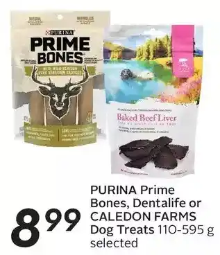 Sobeys Purina prime bones, dentalife or caledon farms dog treat offer
