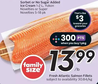 Sobeys Fresh atlantic salmon fillets offer