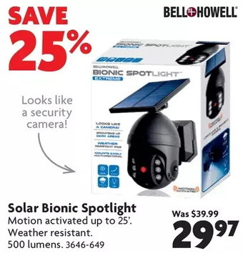 Home Hardware Solar bionic spotlight offer