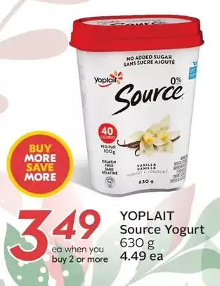 Sobeys Yoplait source yogurt offer