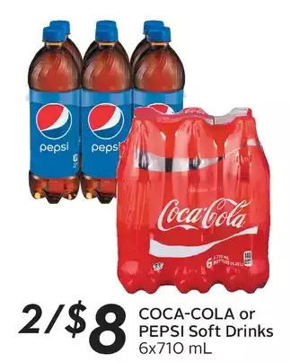 Sobeys Coca-cola or pepsi soft drinks offer