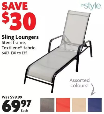 Home Hardware Sling loungers offer