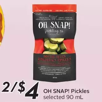 Sobeys Oh snap! pickles offer