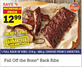 M & M Food Market Fall off the bone back ribs offer