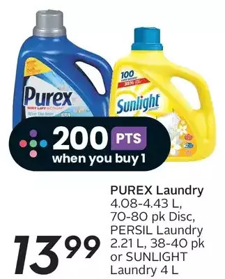 Sobeys Purex laundry, persil laundry or sunlight laundry offer