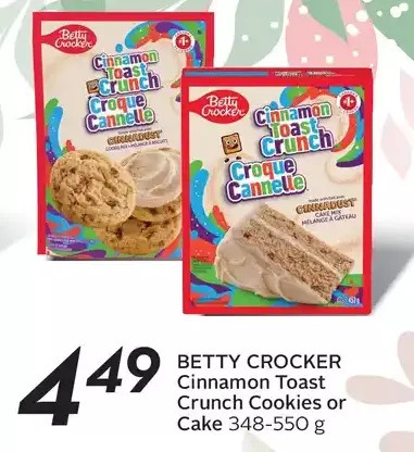 Sobeys Betty crocker cinnamon toast crunch cookies or cake offer