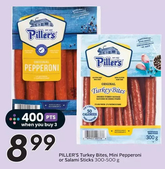 Sobeys Piller's turkey bites, mini pepperoni or salami sticks offer