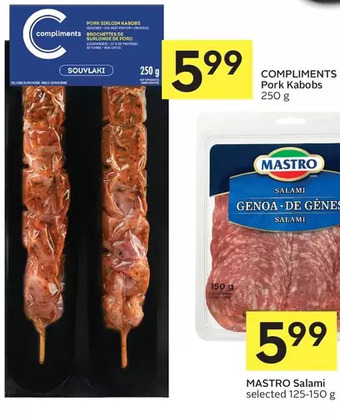 Foodland Compliments pork kabobs offer