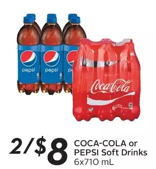 Coca-cola or pepsi soft drinks