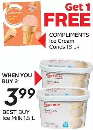 Sobeys Best buy ice milk offer