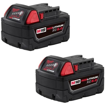 Home Depot 2-pack milwaukee m18 redlithium xc 5.0ah batteries offer