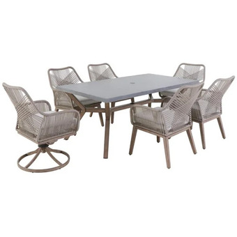 Home Depot 7-piece hampton bay luxley wicker string dining set offer