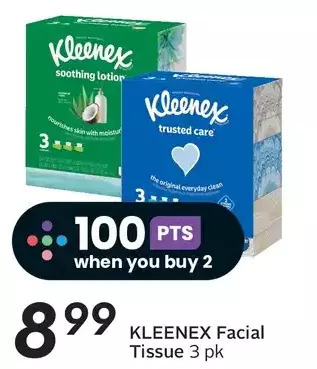 Sobeys Kleenex facial tissue offer