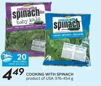 Sobeys Cooking with spinach offer