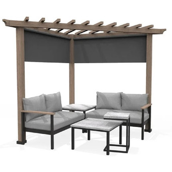 Home Depot 5-piece hampton bay tuscan hill chat set with gazebo offer