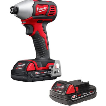 Home Depot Milwaukee m18 compact 1/4 impact driver kit with (2) 1.5ah batteries and charger offer